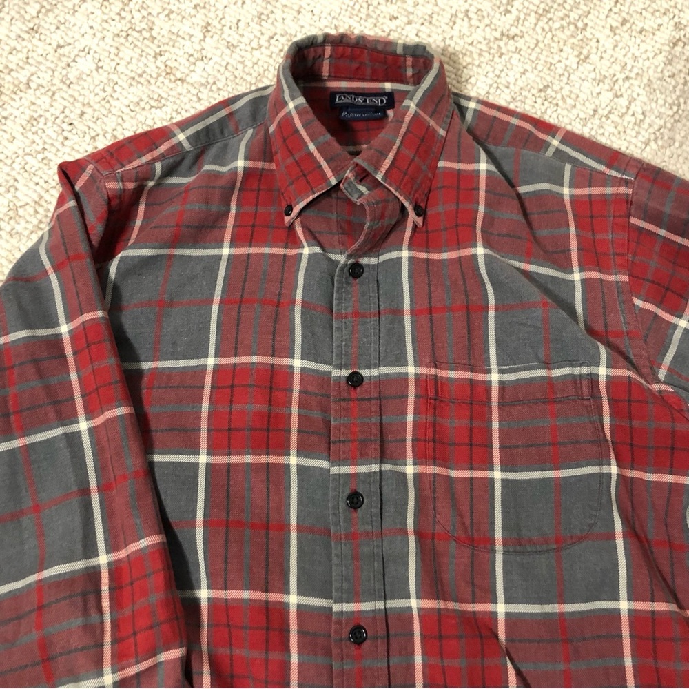 Lands' End Men's Plaid Flannel Shirt